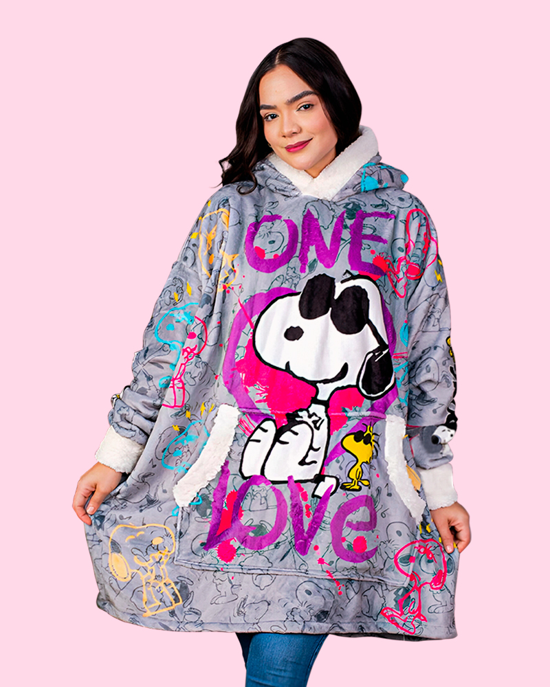 Hoodie Oversize Snoopy (Gray)